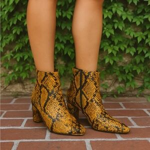 STEVEN BY STEVE MADDEN Reptile Skin Patterned Ankle Boots, 10